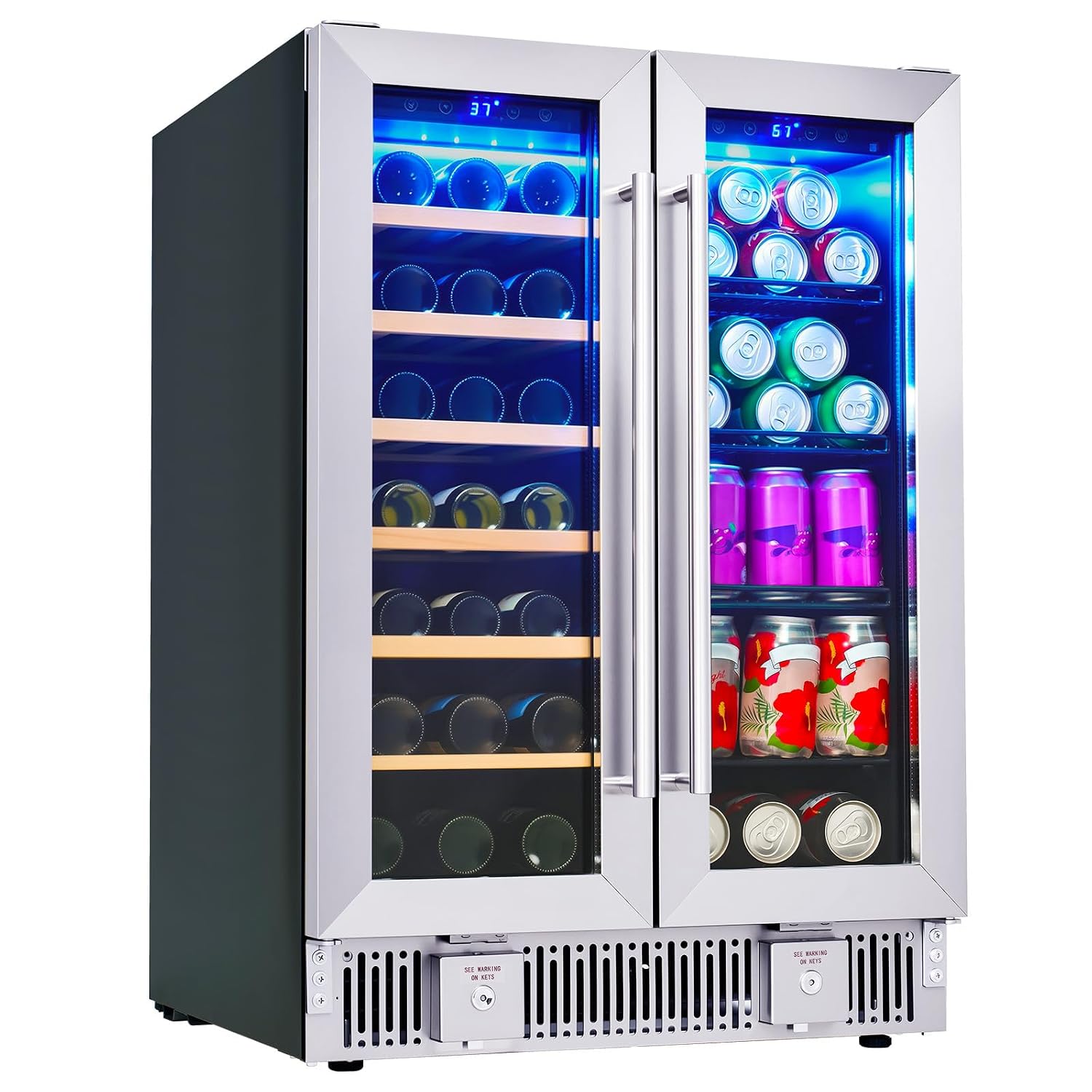 Wine Beer Fridge Under Counter - Refrigerador para Bebidas, Nevera de Doble