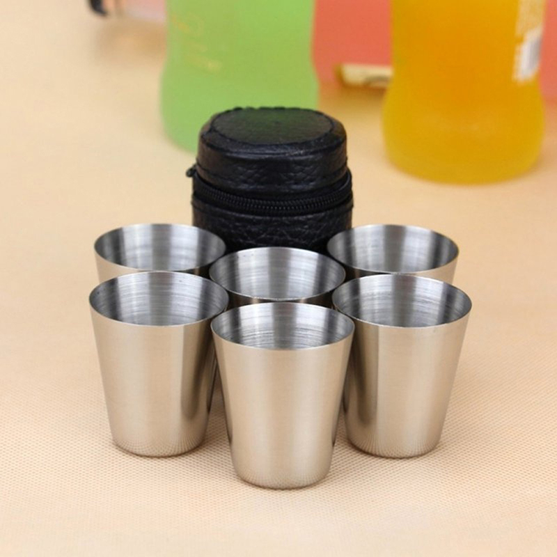 Wine Beer Glass Set - 4/6 Uds tazas de acero inoxidable