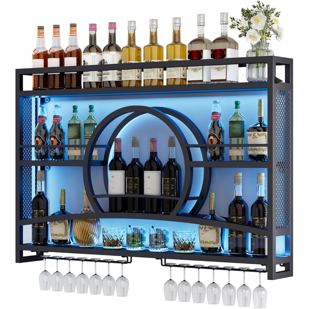 Wine Rack Wall Mount - Estante para vino de 3 niveles