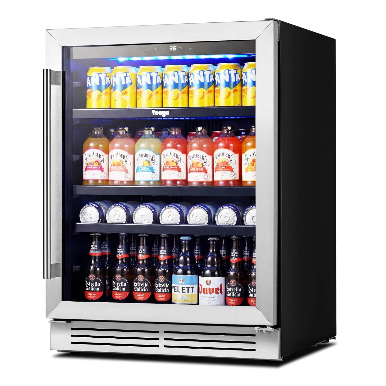 Wine Beer Fridge Under Counter - Enfriador de Bebidas de 24 Pulgadas,