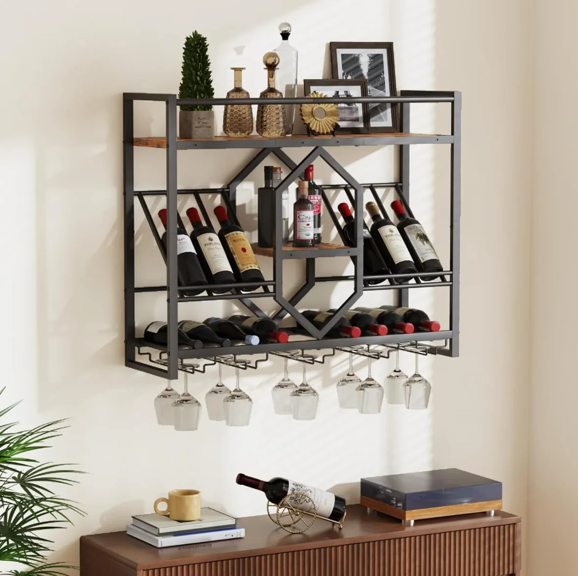 Estante para vino de hierro fo - Wine Rack Wall Mount reseña y precio