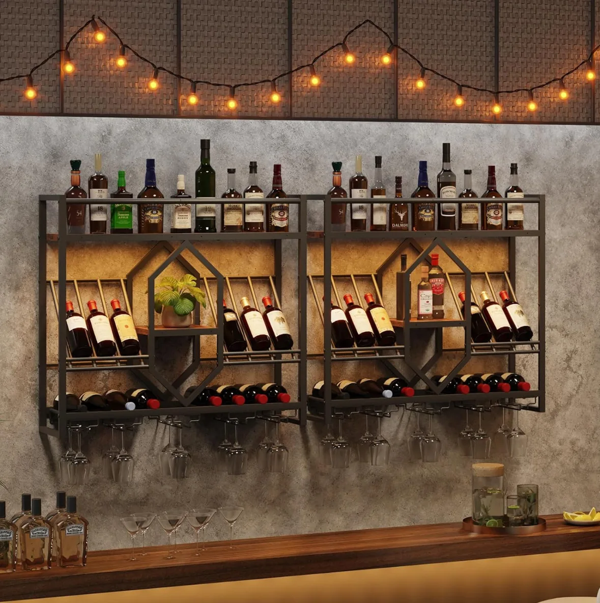 Estante para vino de hierro fo - Wine Rack Wall Mount reseña y precio