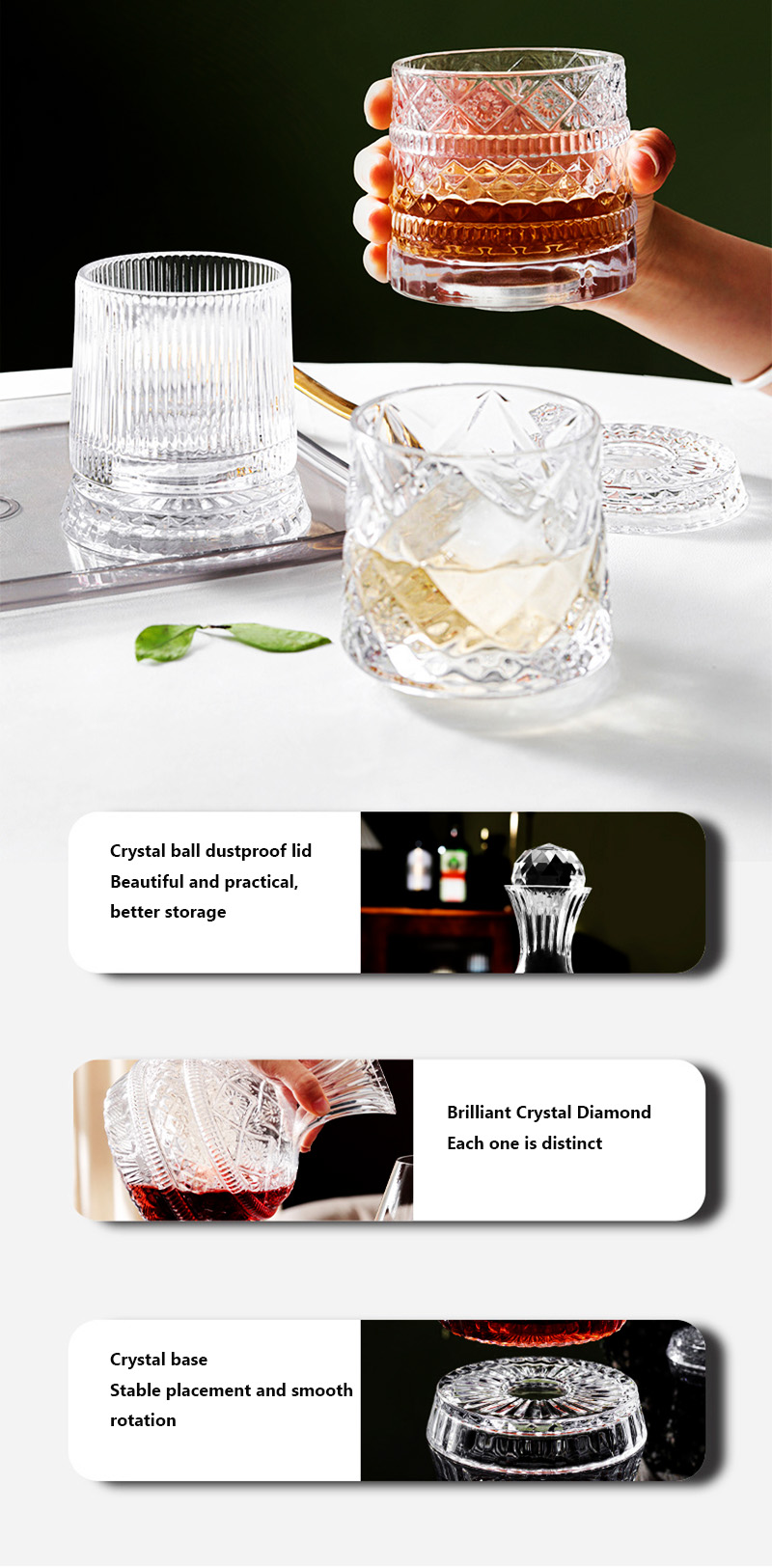 Decantador de vino giratorio D - Wine Beer Glass Set reseña y precio