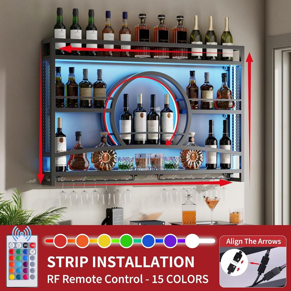 Estante para vino de 3 niveles - Wine Rack Wall Mount reseña y precio